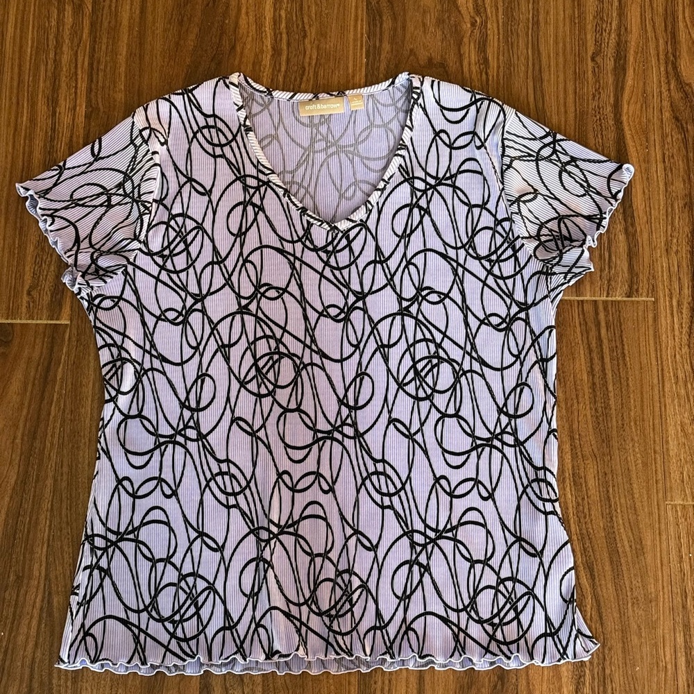 Croft and Barrow Purple Abstract Top